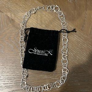 Jenni K sterling silver and gold bead necklace 20” with adjustable clasp